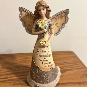 2009 Elements 9” Wooden Friendship Angel #82185 /Like New Condition